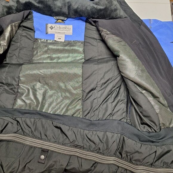 Columbia Winter Jacket Coat Blue Hooded Zip Pockets Womens Large Ski Snow Board - Picture 7 of 8